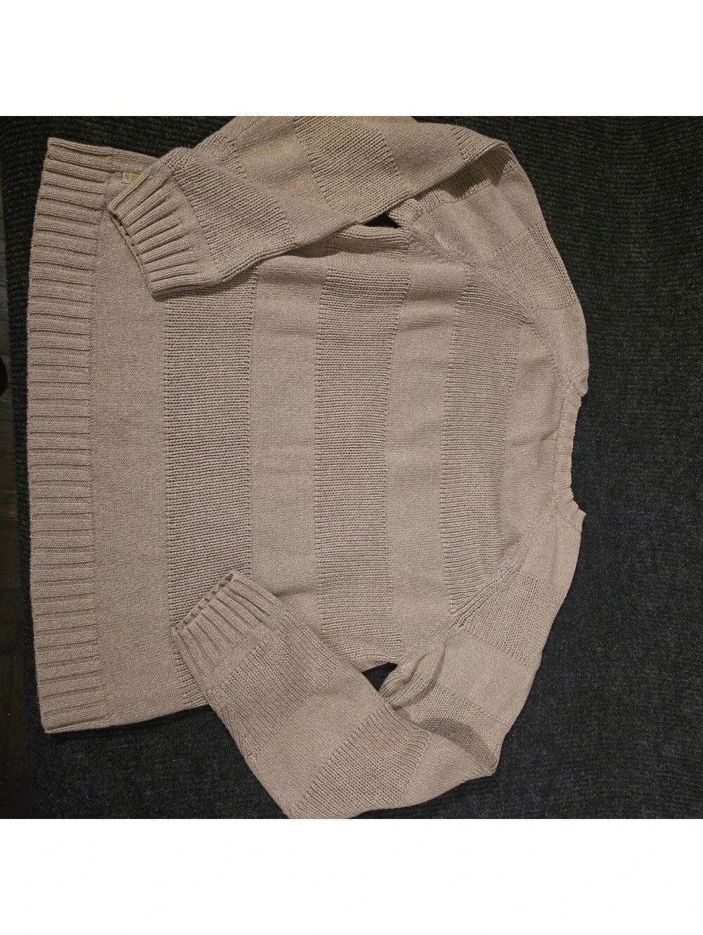 Timberland Men's Beige Textured Knit Pullover Sweater